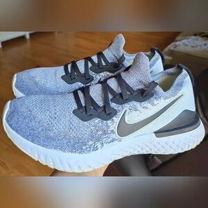 Sz 12 Men's NIKE REACT EPIC FLYKNIT 2 "Oreo" Running Shoes
